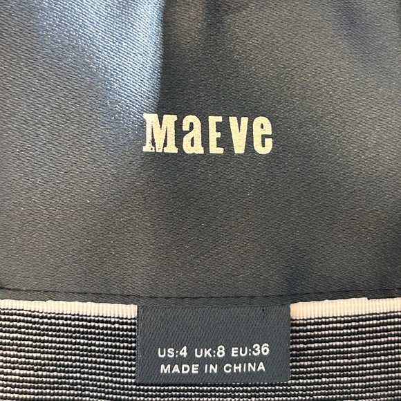 Anthropologie Maeve Black White Crosswise Flare Skater Dress, size 4 - Picture 8 of 15